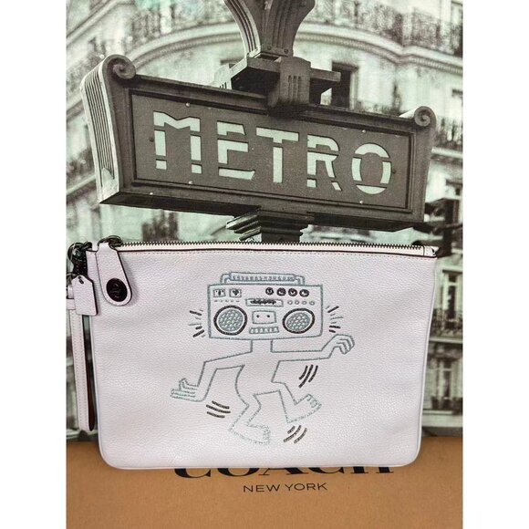 Coach 28678 Coach X Keith Haring Turnlock Wristlet 30 - Picture 1 of 6